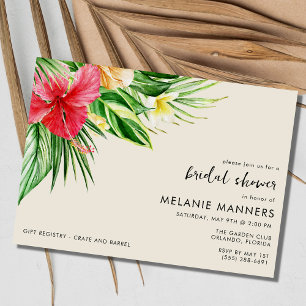 Invitation Fête de la Fête des mariées florale tropicale