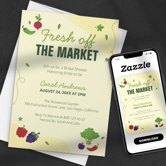 Invitation Fête de la Fête des mariées hors du marché