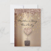 Invitation Fête de la fête des mères Rose Paillettes Gouttes  (Dos)