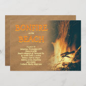 Invitation Fête de la fête du feu de la plage (Devant / Derrière)