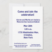 Invitation Fête de la fête du Memorial Day !-American Flag (Dos)