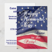 Invitation Fête de la fête du Memorial Day !-American Flag (Devant / Derrière)