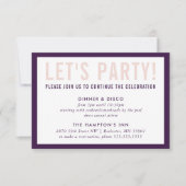 Invitation FÊTE DE LA FÊTE INFO moderne chic aubergine blush (Devant)