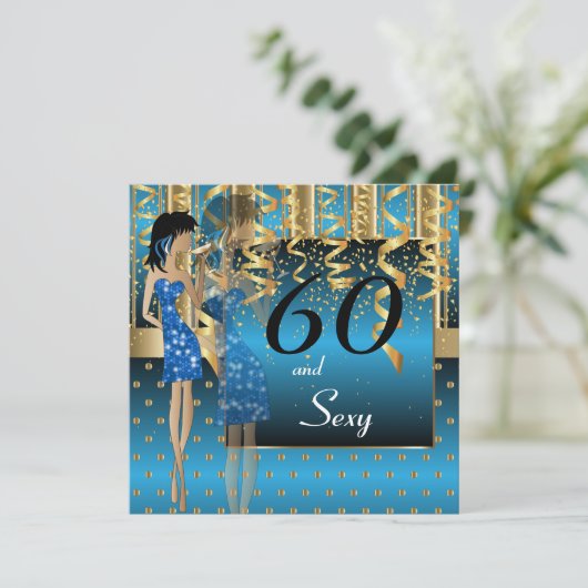 Invitation Fête de la Fille Bash - Bleu (Debout devant)