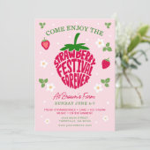 Invitation Fête de la Fraise Forever Mignon Personnalisable (Debout devant)