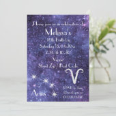 Invitation Fête de la Galaxie du zodiaque personnalisée Bélie (Debout devant)