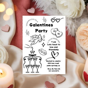 Invitation Fête de la Galentine, Fête de la Galentine pour Fi