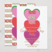 Invitation Fête de la Galentine Rose et Vert (Devant / Derrière)