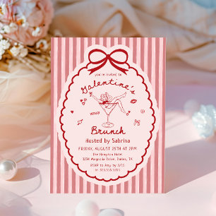 Invitation Fête de la Galentine's Day dessinée à la main de m