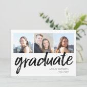 Invitation Fête de la Graduation à la mode avec 6 photos (Debout devant)