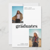 Invitation Fête de la graduation conjointe moderne, célébrer  (Devant)