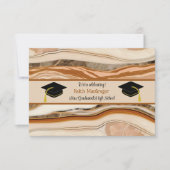 Invitation Fête de la Graduation du Fils en marbre Brown (Devant)