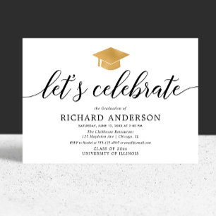 Invitation Fête de la graduation, Fêtons la simplicité modern