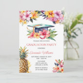 Invitation Fête de la graduation hawaïenne Anniversaire (Debout devant)