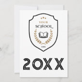 Invitation Fête de la Graduation Moderne en détresse (Dos)