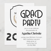 Invitation Fête de la Graduation Moderne en détresse (Devant / Derrière)