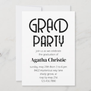Invitation Fête de la Graduation Moderne en détresse