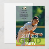 Invitation Fête de la graduation photo de baseball 2023 (Devant / Derrière)