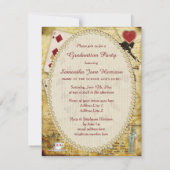 Invitation Fête de la graduation Vintage Wonderland Rabbit (Dos)