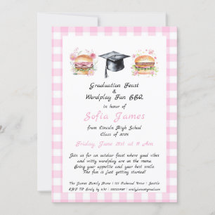 Invitation Fête de la graduation & Wordplay Fun BBQ Party