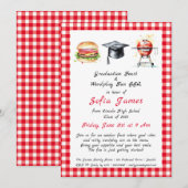 Invitation Fête de la graduation & Wordplay Fun BBQ Party (Devant / Derrière)