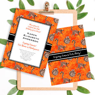 Invitation Fête de la jungle des lémuriens de Madagascar