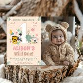 Invitation Fête de la jungle sauvage pour la petite fille ave