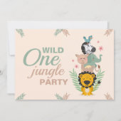 Invitation Fête de la Jungle Wild One avec photo (Dos)