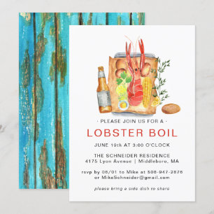 Invitation Fête de la langouste d'été   Cuisine en plein air 