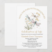 Invitation Fête de la libellule d'or de l'invitation à la vie (Devant / Derrière)