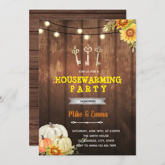 Invitation Fête de la maison citrouille (Devant / Derrière)