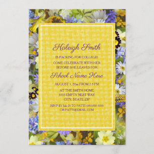Invitation Fête de la Malle Collégiale Fleurie Jaune Violet