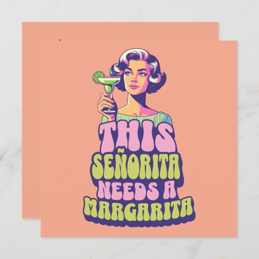 Invitation Fête de la Margarita Fiesta Cocktail (Devant / Derrière)