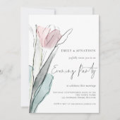 Invitation Fête de la Mariage de la Tulipe Aquarelle moderne (Devant)