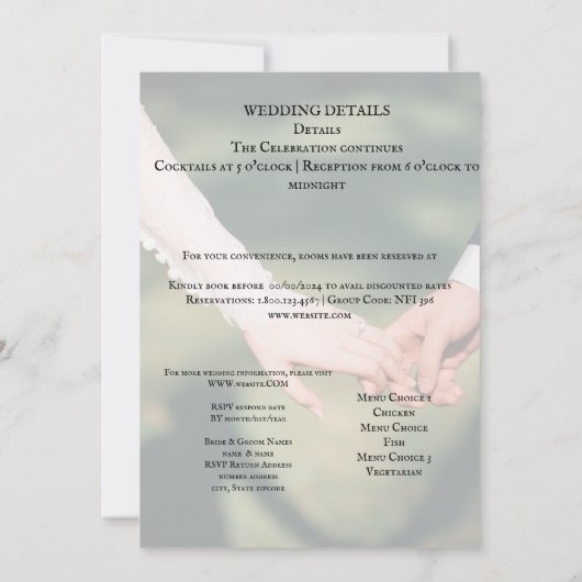 Invitation Fête de la mariée (Dos)