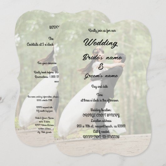 Invitation Fête de la mariée (Devant / Derrière)
