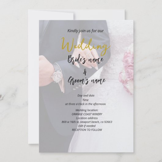 Invitation Fête de la mariée (Devant)