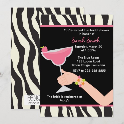 Invitation Fête de la mariée (Devant / Derrière)