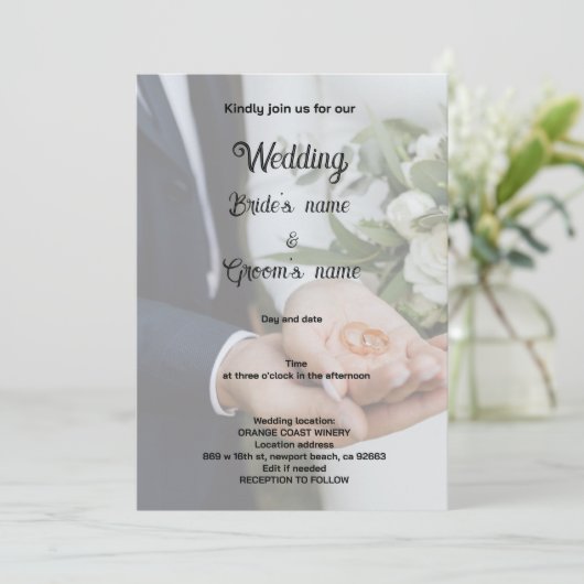 Invitation Fête de la mariée (Debout devant)