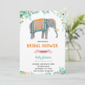 Invitation Fête de la mariée à l'éléphant indien (Debout devant)