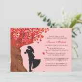 Invitation Fête de la mariée affectueuse d'automne de chêne (Debout devant)