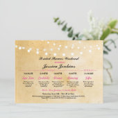 Invitation Fête de la mariée Bachelorette rose rustique (Debout devant)