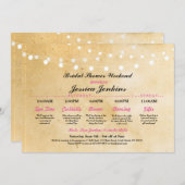 Invitation Fête de la mariée Bachelorette rose rustique (Devant / Derrière)