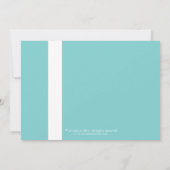 Invitation Fête de la mariée blanche bleue turquoise élégante (Dos)