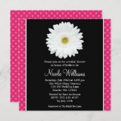 Invitation Fête de la mariée blanche de point de polka de (Devant / Derrière)