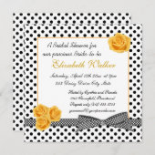 Invitation Fête de la mariée blanche noire de rose jaune de (Devant / Derrière)