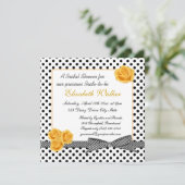 Invitation Fête de la mariée blanche noire de rose jaune de (Debout devant)