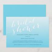 Invitation Fête de la mariée bleue d'Ombre (Devant / Derrière)