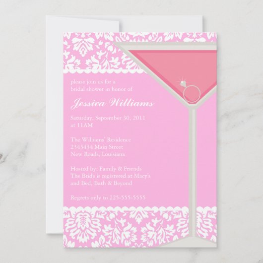 Invitation Fête de la mariée chic (Devant)