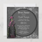 Invitation Fête de la mariée chic minable de jeune mariée (Dos)